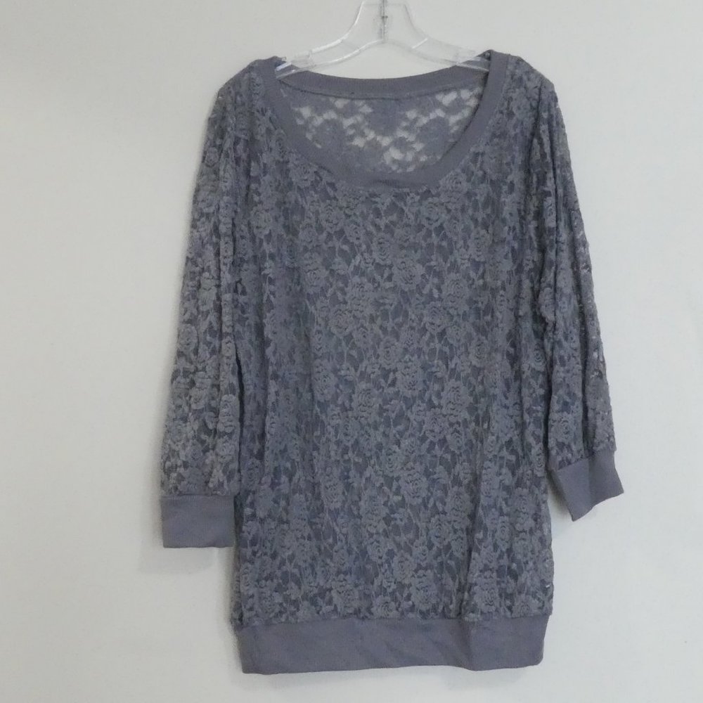 Gray lace sweater